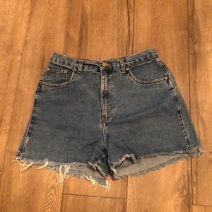 Dark Wash High Waist Mom Shorts